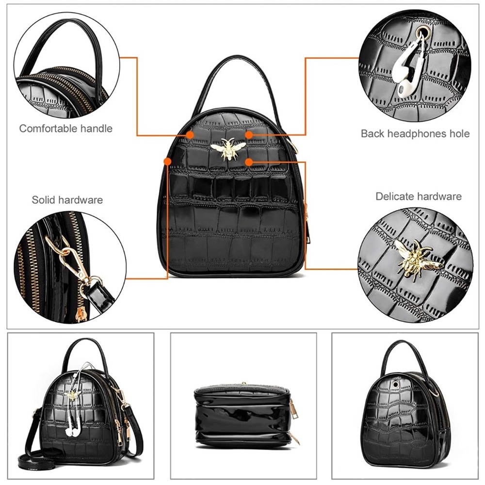 Black Mini Crossbody Bag - Picture 3 of 5
